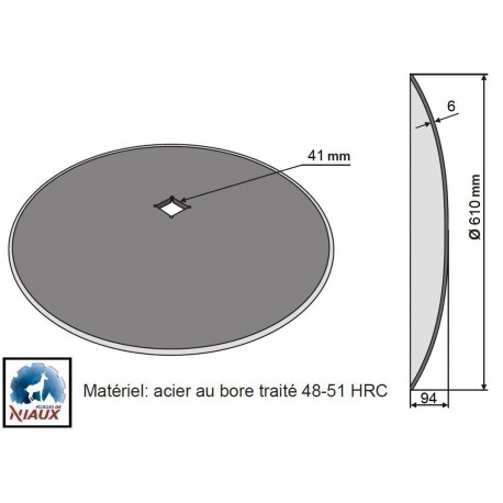 DISQUE LISSE COVER-CROP 'NIAUX 200' 610X6 TC41