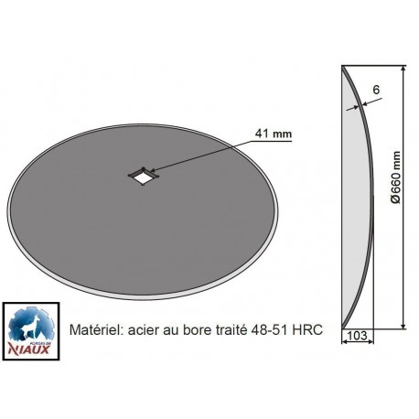 DISQUE LISSE COVER-CROP 'NIAUX 200' 660X6 TC41