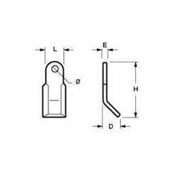 COUTEAU DE BROYAGE 40x8 TYPE FERRI / MUZZI