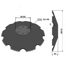 DISQUE CREN. TYPE KUHN-OPTIMER H2234350 / FORGES DE NIAUX