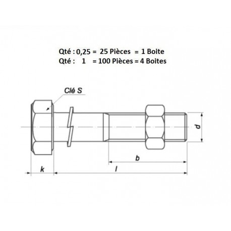 BOULON TH + RONDELLE A RESSORT 1/2'x38 12.9 ( prix aux 100 pièces )