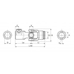 JOINT CARDAN SIMPLE EUROCARDAN 22x54 pour tube 26.5