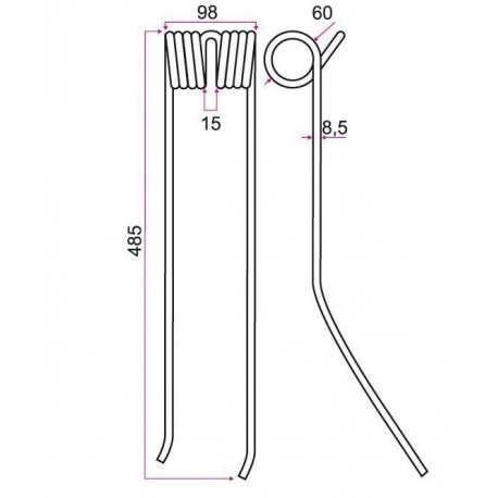 DENT GIROANDAINEUR TYPE KUHN 57701700 / GRANGE & WALTER GW135NM