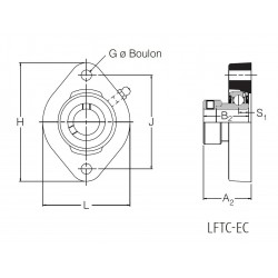 PALIER APPLIQUE 2 TROUS Rhp ( SERRAGE EXCENTRIQUE )