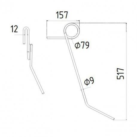 DENT DE HERSE ARRIERE TYPE MASCHIO - GASPARDO / GRANGE & WALTER GW505