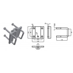 SUPPORT AVEC BRIDES ( DENT 30X30,BATI 80X80 )