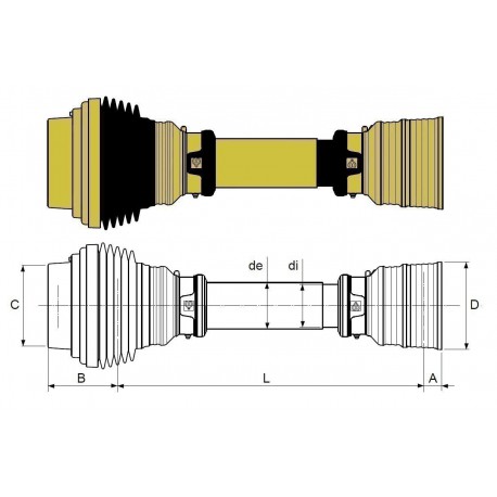 PROTECTEUR JDH EUROCARDAN SERIE G06 EA1210MM avec bagues et bol