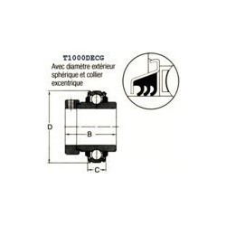 ROULEMENT DE PALIER TRIPLE ETANCHEITE Rhp d.35 ( SERR. EXCENTRIQUE )