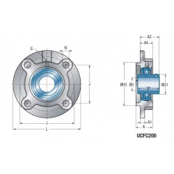 PALIER APPLIQUE ROND 4 TROUS Nsk