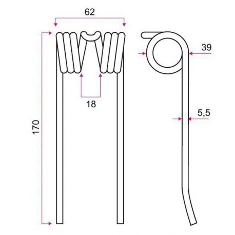 DENT PICK-UP TYPE FAHR VF06296285/KUHN Z4200020 / GRANGE&WALTER GW308