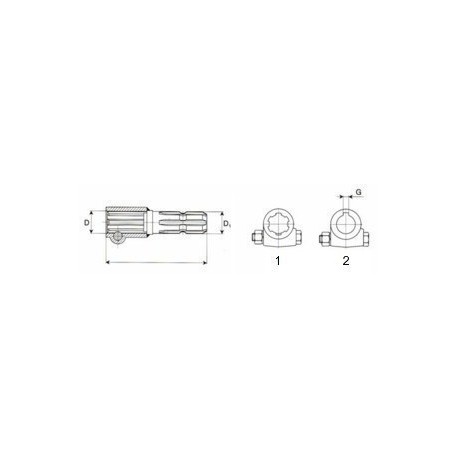 PROLONGATEUR BOULON SECANT F 1'3/4z6 - M 1'3/8z6 ( ACIER XC 38 )