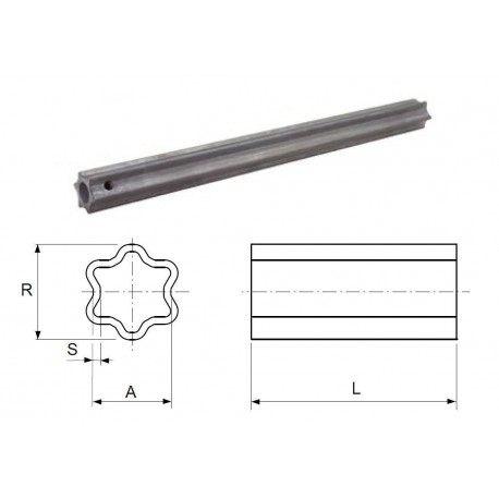 TUBE Walterscheid 1400 mm S5H PERCE Ø14 cémenté