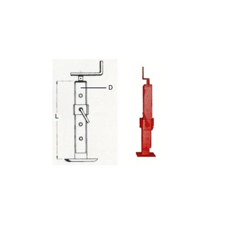 BEQUILLE POUR REMORQUE Sicmap AVEC FIXATION REGLABLE Carré de 80