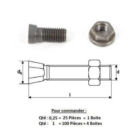 BOULON TC M14x34 12.9 SPECIAL KV ( prix aux 100 pièces )