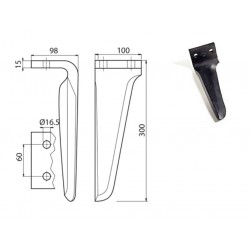 DENT DE HERSE ROTATIVE TYPE MASCHIO M36100215R 100X15 / EUROZAPPA
