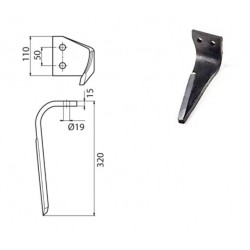 DENT DE HERSE ROTATIVE TYPE MALETTI MAE040146 / MUZZI