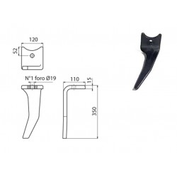 DENT DE HERSE TYPE AMAZONE CULTIMIX 6575300 