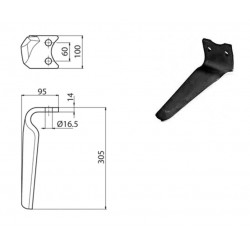 DENT DE HERSE ROTATIVE TYPE PEGORARO 007869 / MUZZI