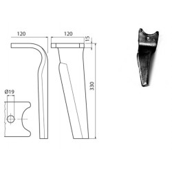 DENT DE HERSE ROTATIVE G. TYPE AMAZONE KG CULTIMIX 120X15 / MUZZI