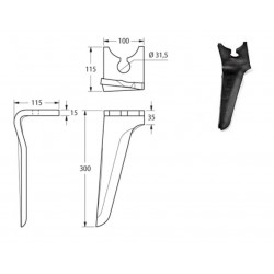 DENT DE HERSE ROTATIVE TYPE SUPERFAST BREVIGLIERI E0100130 / MUZZI