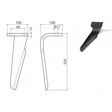 DENT DE HERSE ROTATIVE TYPE AIO - EMY / EUROZAPPA