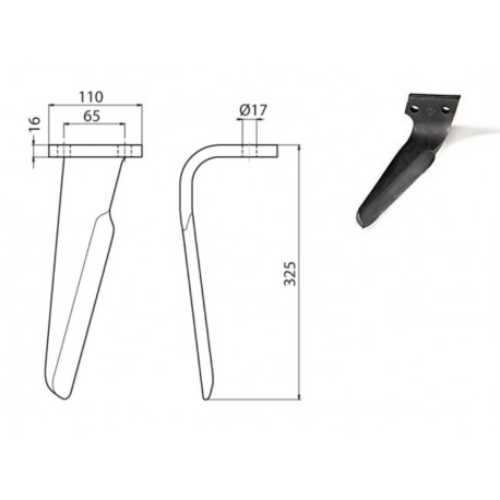 DENT DE HERSE ROTATIVE TYPE FRANDENT - SULKY 980146 / MUZZI