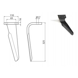 DENT DE HERSE ROTATIVE TYPE FRANDENT - SULKY 980145 / MUZZI