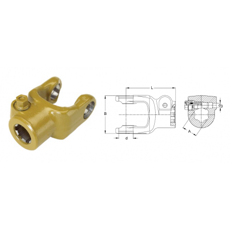MACHOIRE EXTREMITE WALTERSCHEID AGCC 2500 KNP1 3/8-6 CC L118 KPL