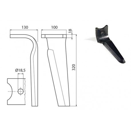 DENT DE HERSE ROTATIVE G. EP 18 TYPE KVERNELAND-MALETTI / EUROZAPPA