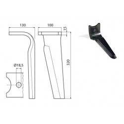 DENT DE HERSE ROTATIVE G. EP. 15 TYPE KVERNELAND-MALETTI / MUZZI