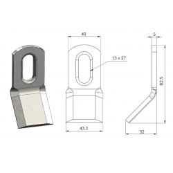 COUTEAU Y 40x5 FORGES GORCE FG000100 - 85.40.5