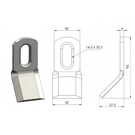 COUTEAU Y 40x6 FORGES GORCE FG000110 / FG 100.40.6