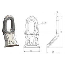 COUTEAU Y 40x8 FORGES GORCE MILLENIUM FG000050