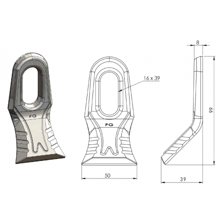 COUTEAU Y 40x8 FORGES GORCE FG000050 / FG MILLENIUM