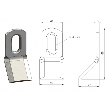 COUTEAU Y 40x8 Forges Gorce TYPE FERRI FG000132 / 90.40.8