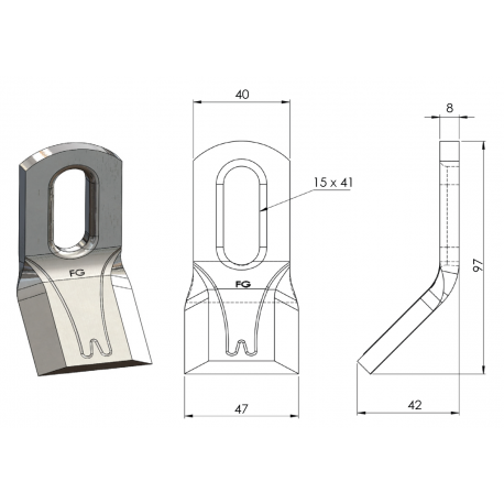 COUTEAU Y 40x8 FORGES GORCE FG000133 - prix valable jusqu'à épuisem.