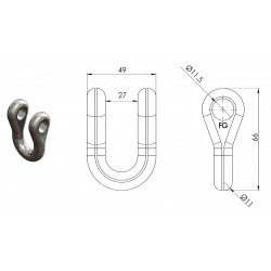 MANILLE D'EPAREUSE FORGES GORCE FG000700 Ø 11 ( 49 mm) Ø11.5