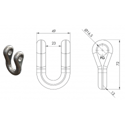 MANILLE DROITE D'EPAREUSE FORGES GORCE FG000707 FIL.14 / Ø16.5 