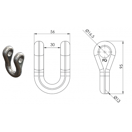 MANILLE DROITE LONGUE Forges Gorce FG000711