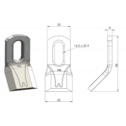 COUTEAU D'EPAREUSE FORGES GORCE FG000136 35X8 LG 98