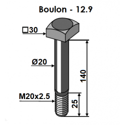 VIS SANS ECROU M20X140/25 POUR MARTEAU TYPE SERRAT M17/20.5