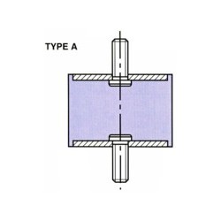 PLOT ANTI VIBRATOIRE ( SILENT BLOC ) TYPE A 30x25 M8