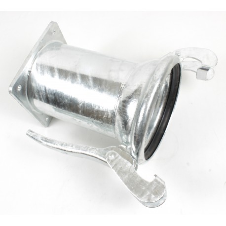BRIDE CARREE 8" GALVANISEE AVEC RACCORD FEMELLE D.200