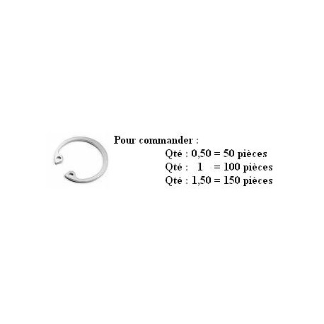 CIRCLIPS INTERIEUR DIN 472 Ø10 ep1 ( prix aux 100 pièces ) 