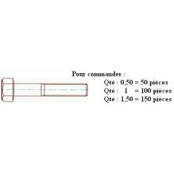 VIS TH 10.9 Brut DIN 931 M20x150 ( prix aux 100 pièces ) 