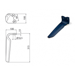 DENT DE HERSE ROTATIVE TYPE HOWARD 185505 / EUROZAPPA