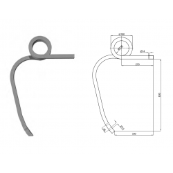 DENT CULTIVATEUR DOUBLE SPIRE 30X30 D. ( dgt 605 ) / BIANCHI