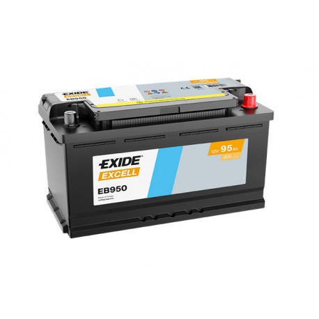 BATTERIE 12V EXIDE EXCELL 95AH/800A ( 353x175x190 ) B13 , + à droite