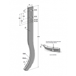 DENT RIGIDE 875 mm 77x23 EA45 TYPE AMAZONE PEGASUS