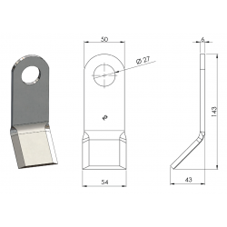 COUTEAU 50 x 6 FDT TYPE MAC CONNEL Forgé / FORGES SDT 50E6